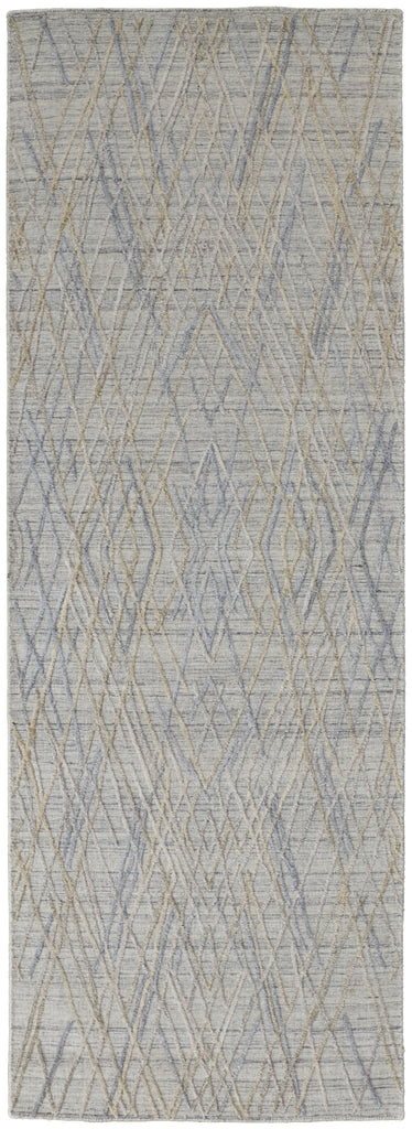 Elias Modern Abstract Gray Ivory Area Rug (2'9" x 10' / Pattern 1)