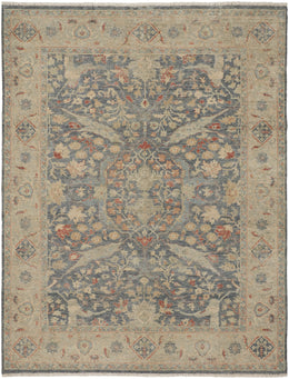 Marabel Traditional Medallion Ivory Gray Blue Area Rug (2'6" x 10')