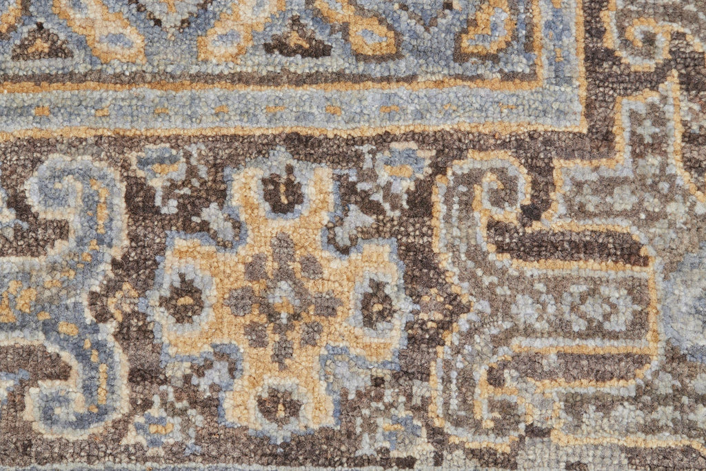 Dalia Modern Oriental Blue Tan Taupe Area Rug (9'6" x 13'6")