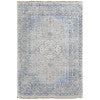 Caldwell Transitional Medallion Gray Blue Ivory Area Rug (3'6" x 5'6")