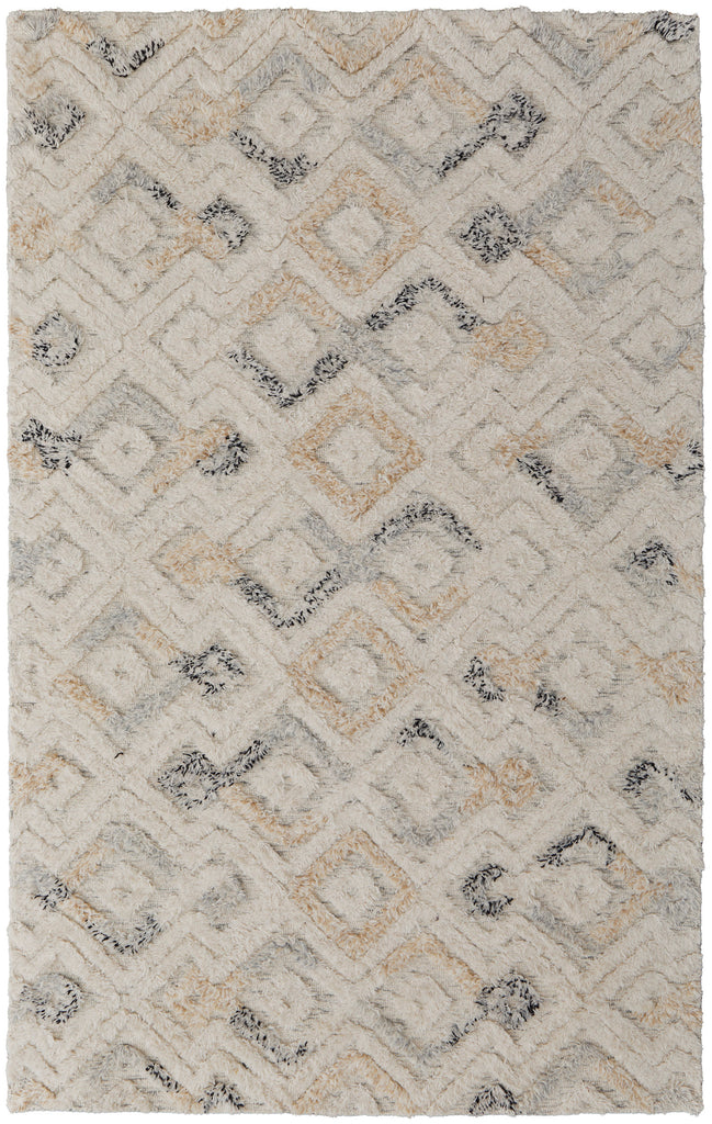 Anica Transitional Moroccan Ivory Gray Black Area Rug (9' x 12')