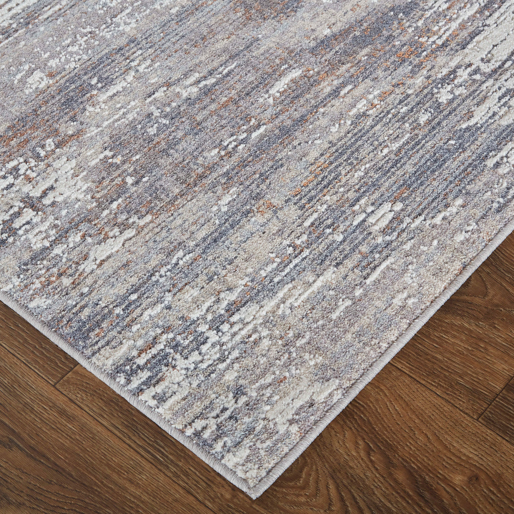 Lennon Transitional Abstract Taupe Tan Orange Area Rug (2'10" x 8')