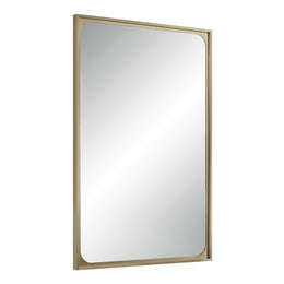 Sati 36" Tall Rectangular Mirror, Burnished Brass