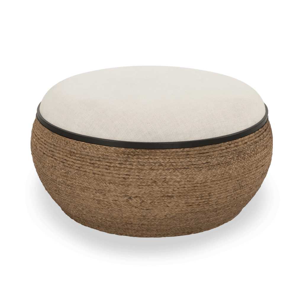 Island Straw Storage Ottoman - Coffee Table