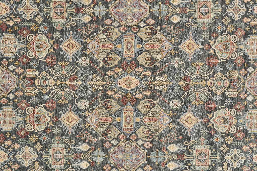 Atarah Transitional Oriental Black Tan Blue Area Rug (2' x 3')