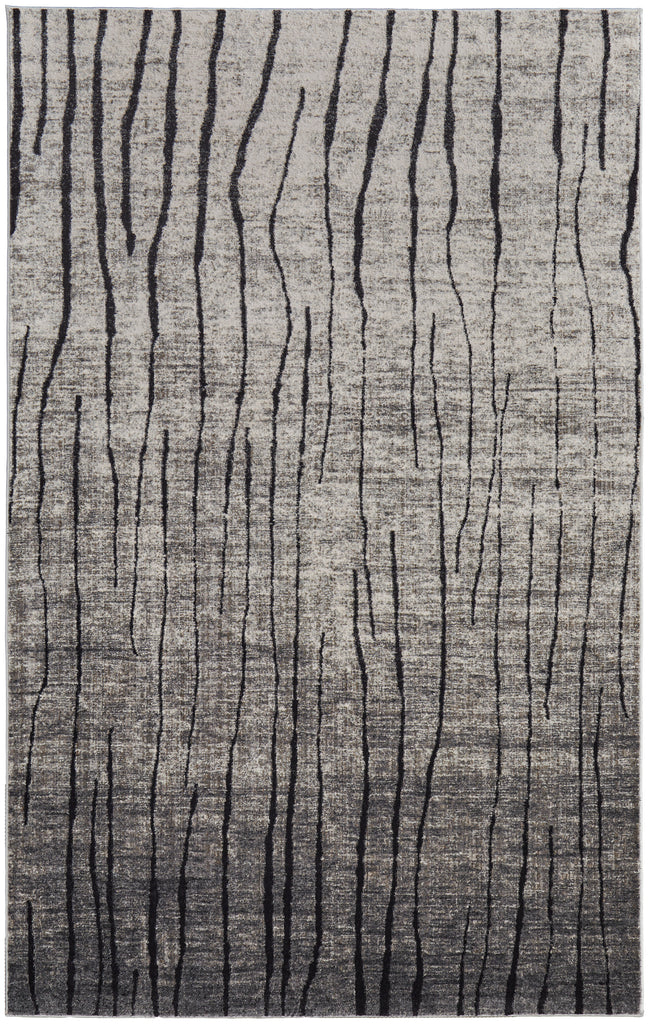 Kano Transitional Abstract Gray Black Taupe Area Rug (10'2" x 13'9")