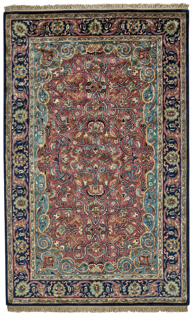 Amore Traditional Oriental Black Red Blue Area Rug (2' x 3')