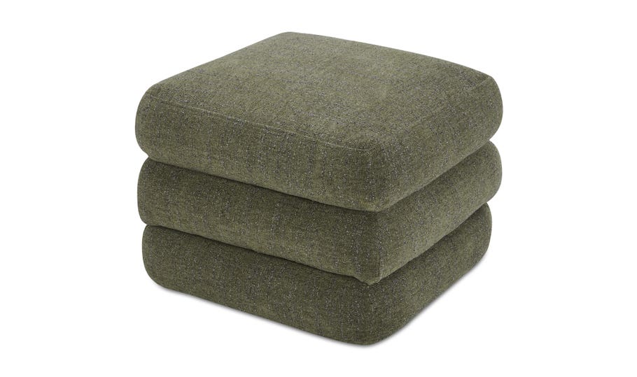 slubby green ottoman moes home