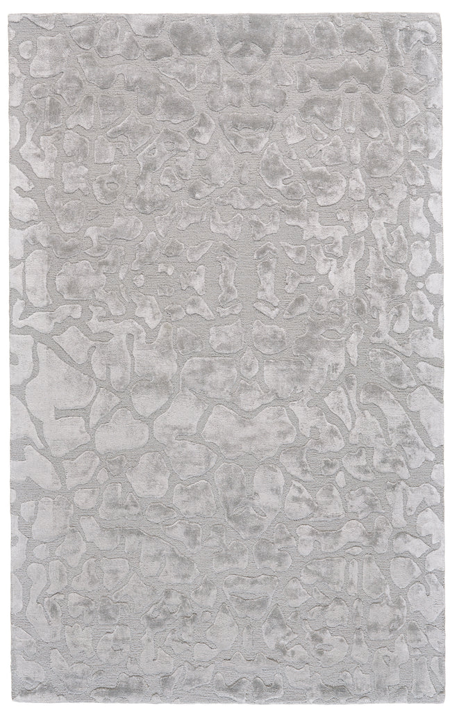 Mali Modern Abstract Gray Silver Area Rug (9'6" x 13'6")