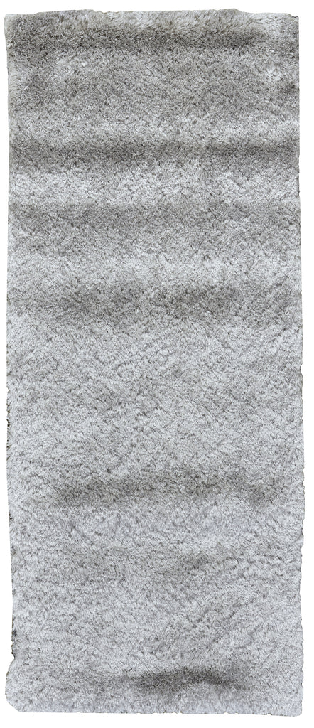 Indochine Modern Solid Gray Silver Area Rug (2'6" x 6')