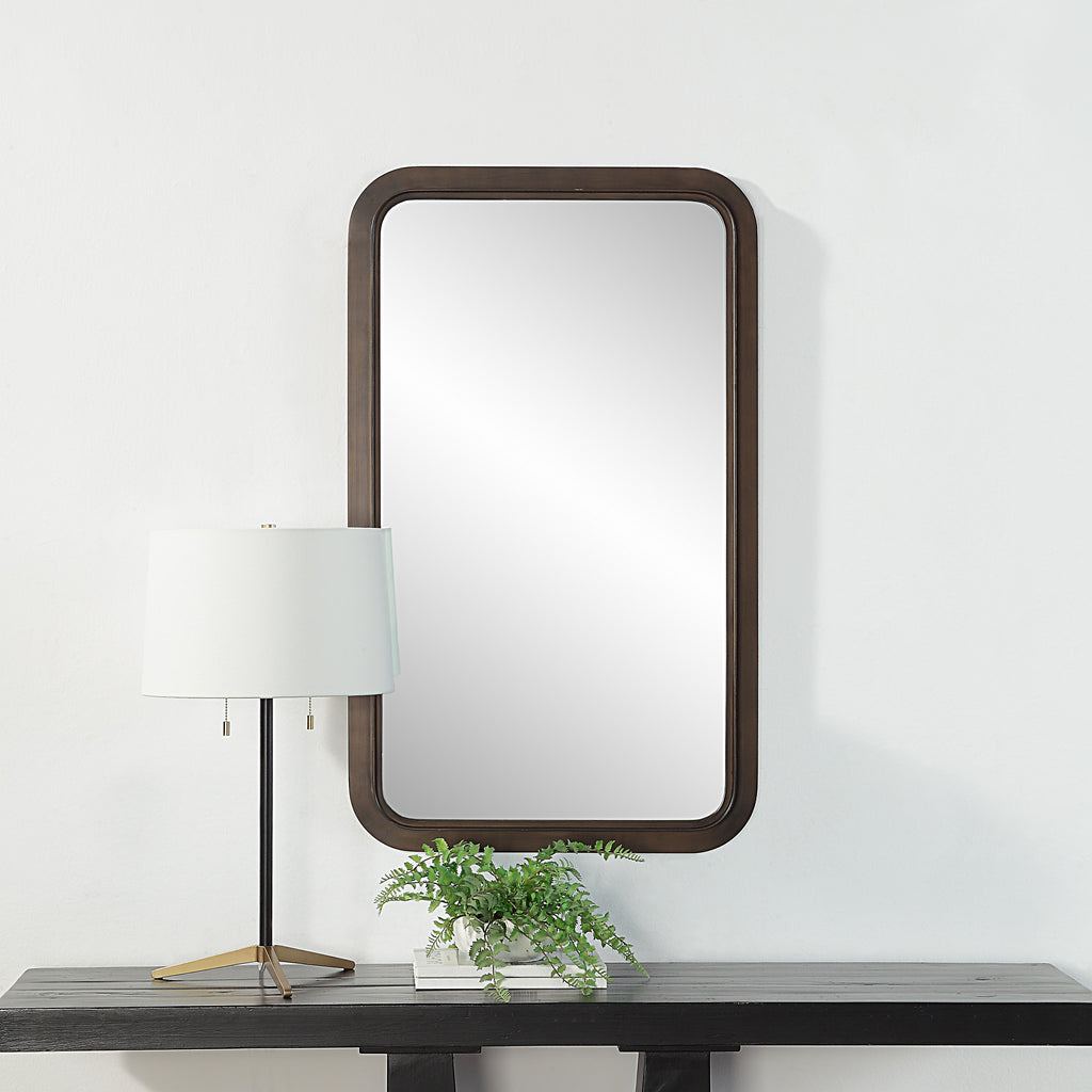 Almere 40" Tall Rectangular Mirror, Dark Antique Bronze