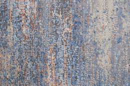 Fowler Transitional Watercolor Blue Silver Tan Area Rug (3' x 5')