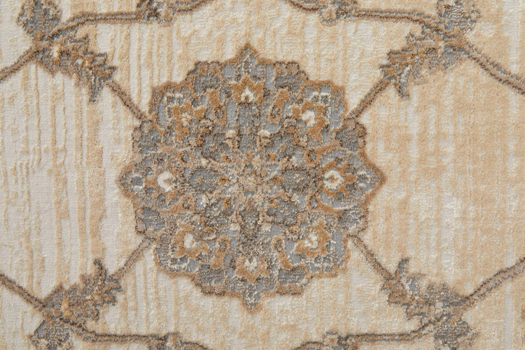 Celene Traditional Bordered Tan Ivory Brown Area Rug (5' x 7'6")