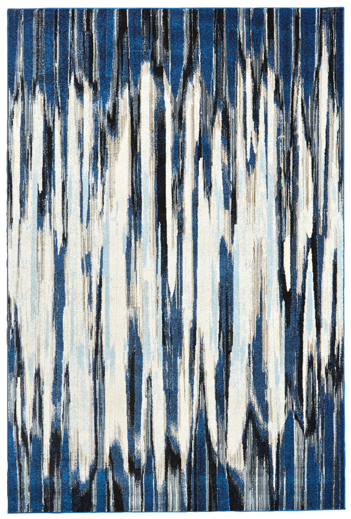 Milton Modern Abstract Ivory Blue Gray Area Rug (10'2" x 13'9")