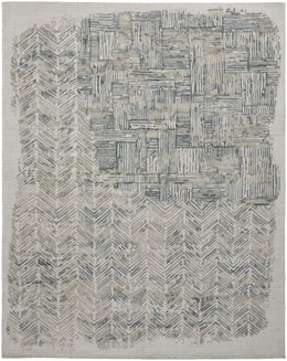 Elias Modern Abstract Green Blue Ivory Area Rug (2'9" x 10')