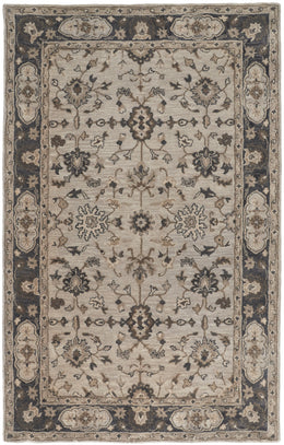 Eaton Traditional Oriental Gray Ivory Taupe Area Rug (8' x 8')