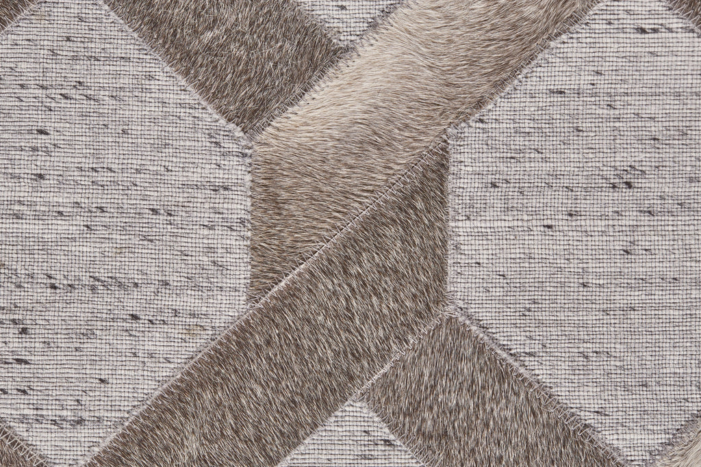 Fannin Transitional Geometric Gray Taupe Silver Area Rug (9'6" x 13'6")