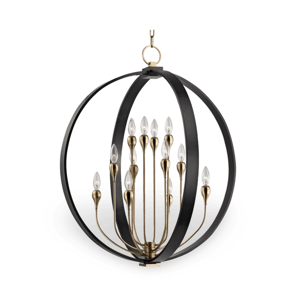 Dresden Chandelier 35" - Aged Old Bronze