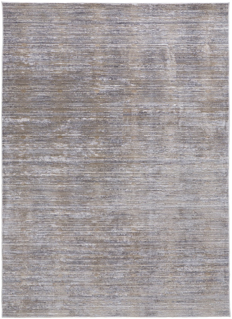 Laina Transitional Distressed Taupe Silver Tan Area Rug (12' x 15')