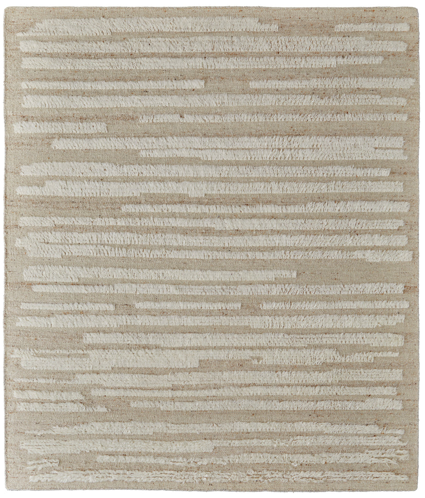 Ashby Transitional Stripes White Tan Area Rug (2' x 3')