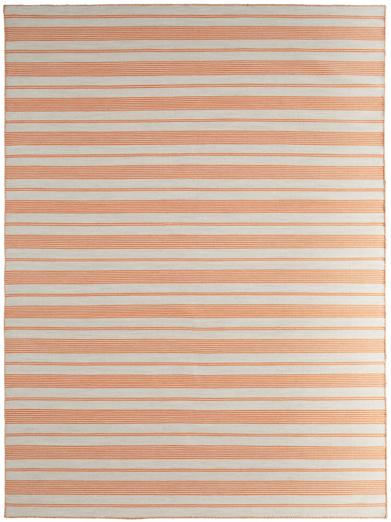 Duprine Transitional Stripes Orange Ivory Area Rug (8' x 11')