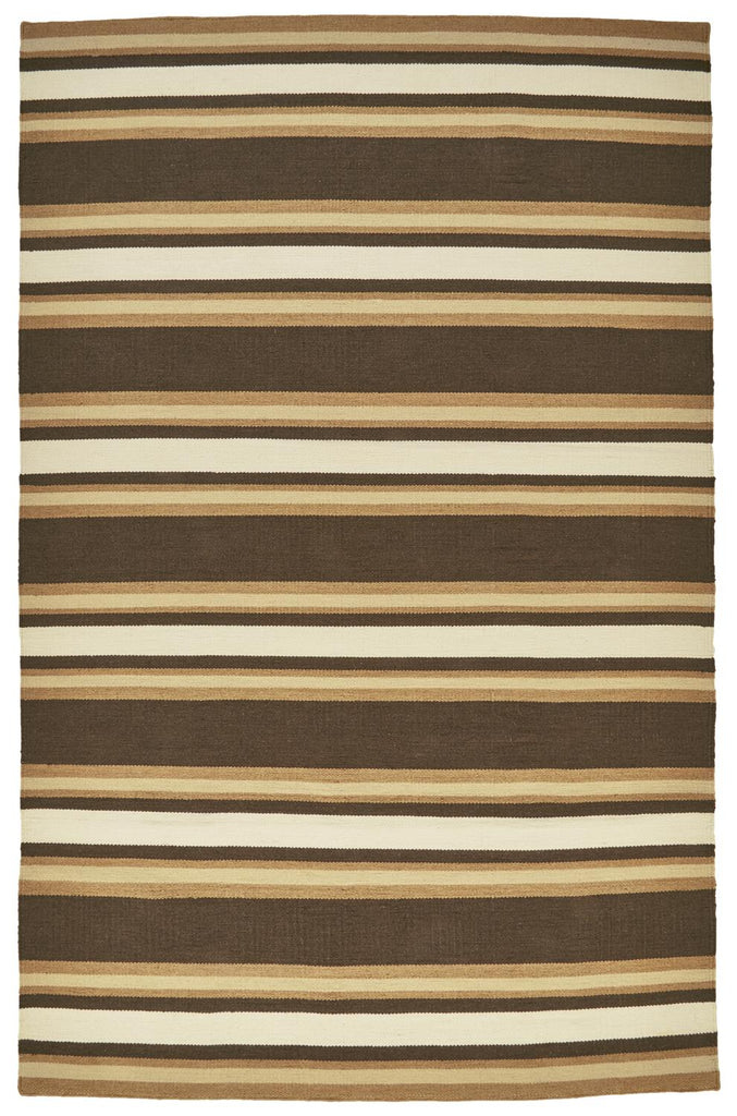 Coastal Layers Transitional Geometric Brown Gold Tan Area Rug (9' x 12')