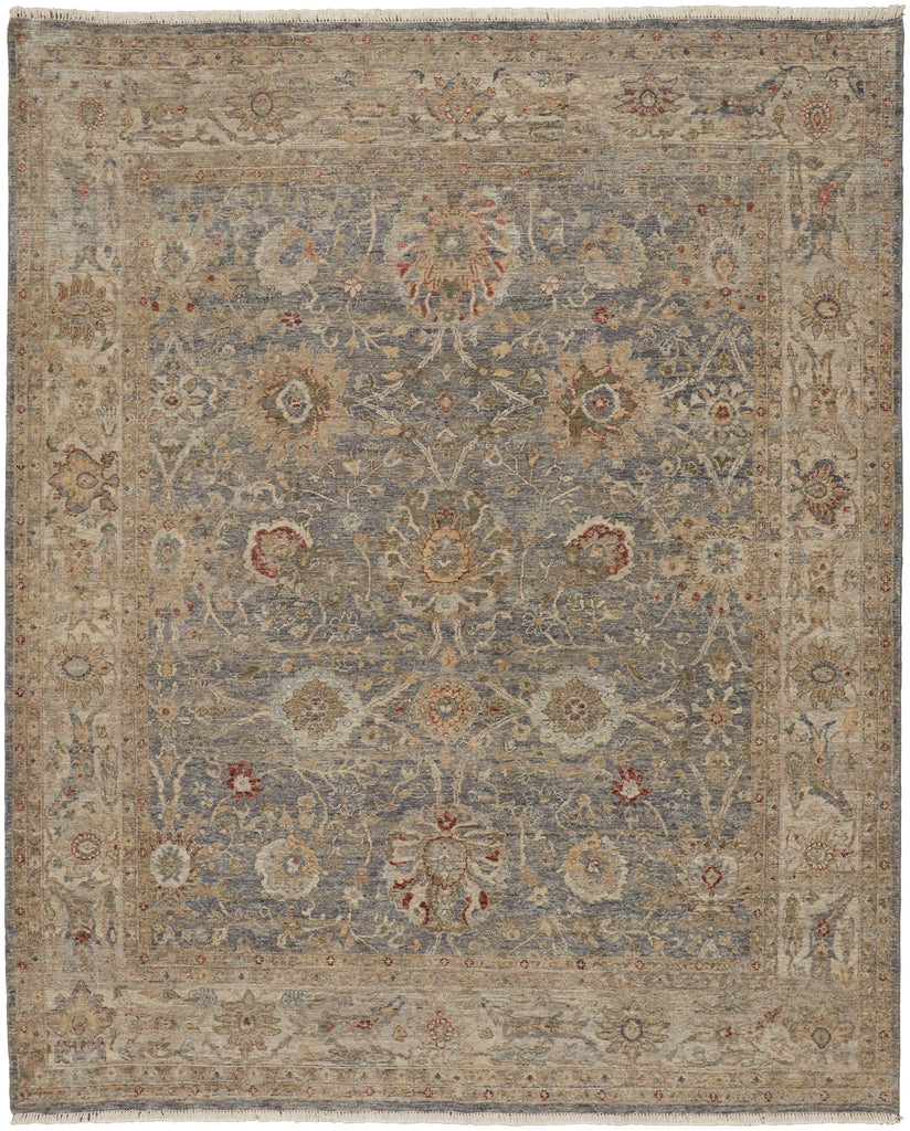 Marabel Traditional Damask Brown Tan Taupe Area Rug (9'6" x 13'6")