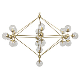 Pluto Chandelier, Large, Antique Brass