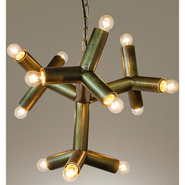 Snow Flake Chandelier, Antique Brass