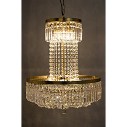 St. Petersburg Chandelier, Antique Brass, Metal and Glass