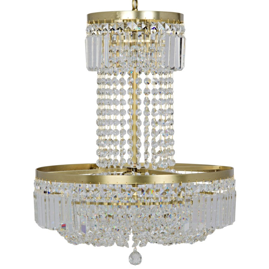 St. Petersburg Chandelier, Antique Brass, Metal and Glass