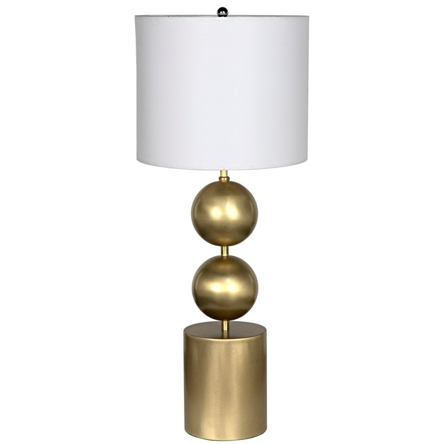 Tulum Table Lamp with Shade, Antique Brass