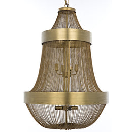 Pavilion Chandelier, Antique Brass