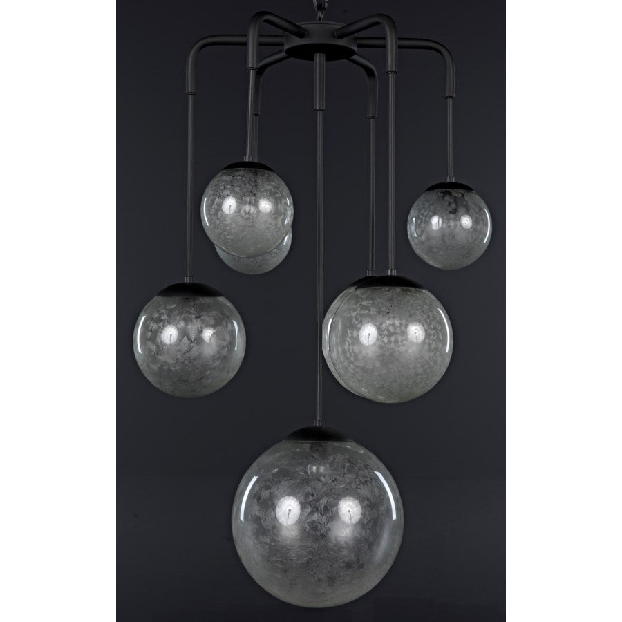 Artemis Chandelier, Metal w/Black Finish