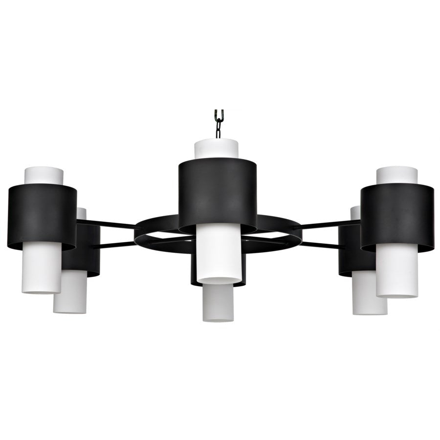 Socrates Chandelier, Metal w/Black Finish