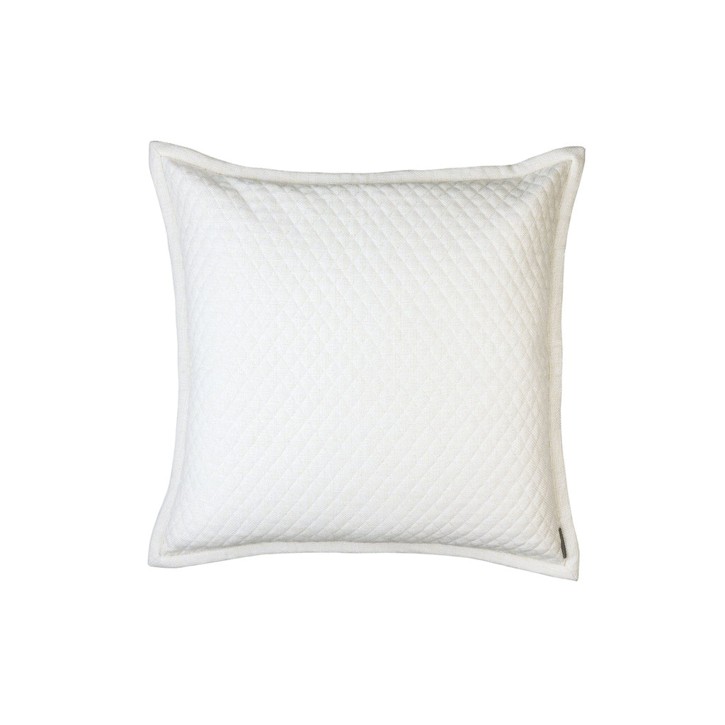 Laurie Quilted Euro Pillow Ivory Basketweave 26X26