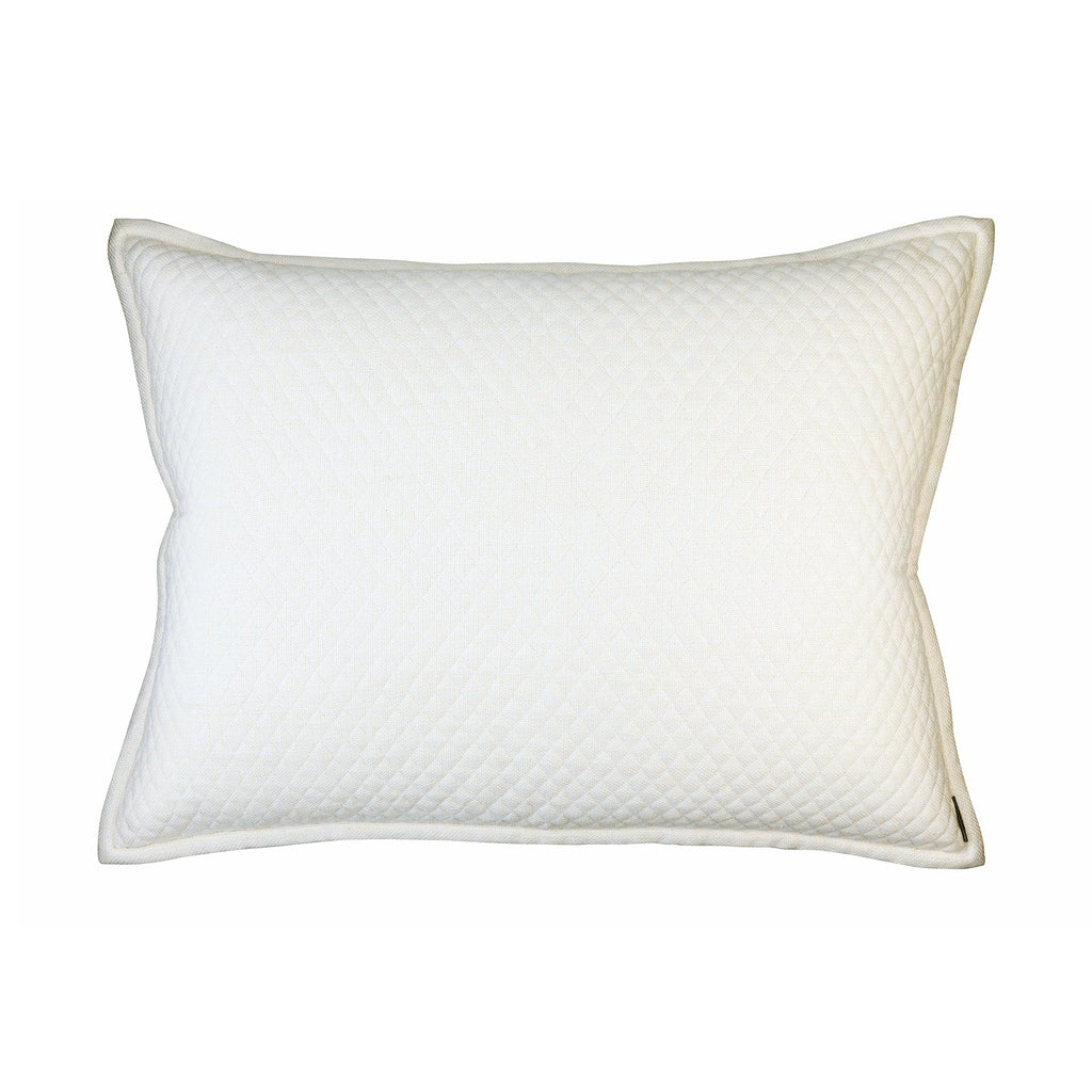 Laurie Quilted Luxe Euro Pillow Ivory Basketweave 27X36