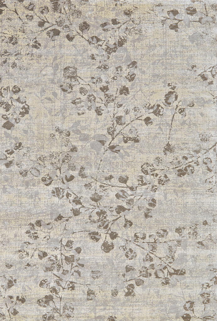 Fiona Transitional Floral Botanical Gray Ivory Taupe Area Rug (5' x 7'6" / Pattern 1)