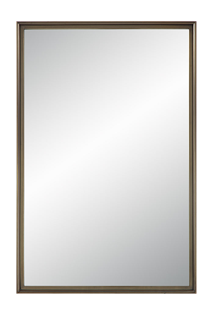 Sandcastle 36" Tall Rectangular Mirror, Antique Brushed Brass