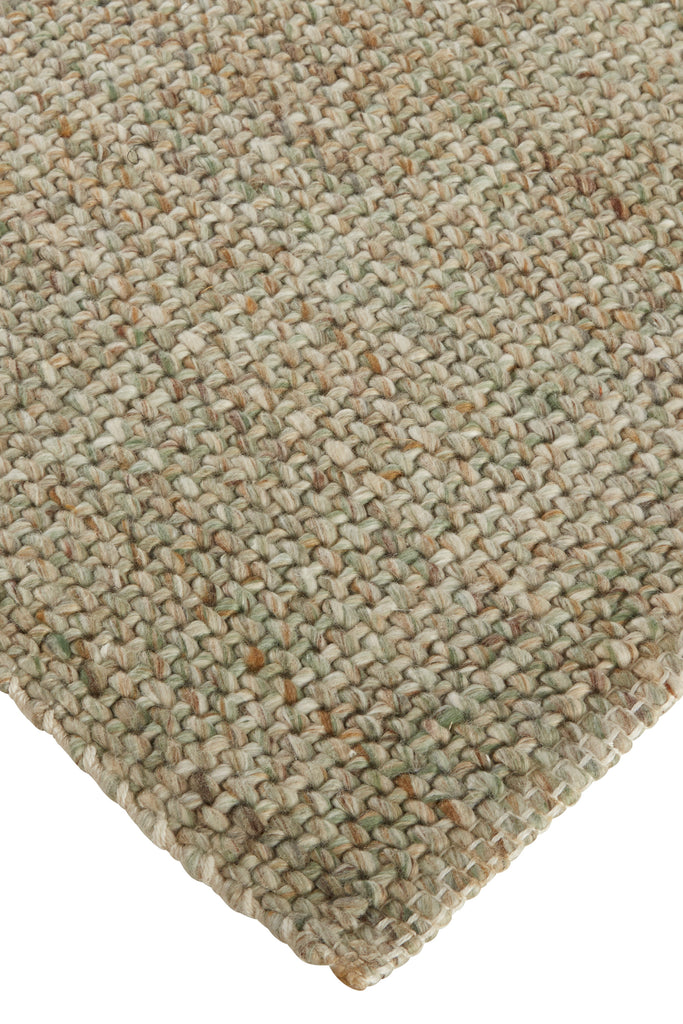 Naples Transitional Solid Green Tan Area Rug (5' x 8')