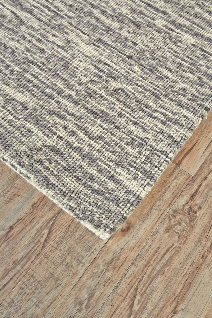 Cora Modern Solid Gray Ivory Area Rug (2' x 3')