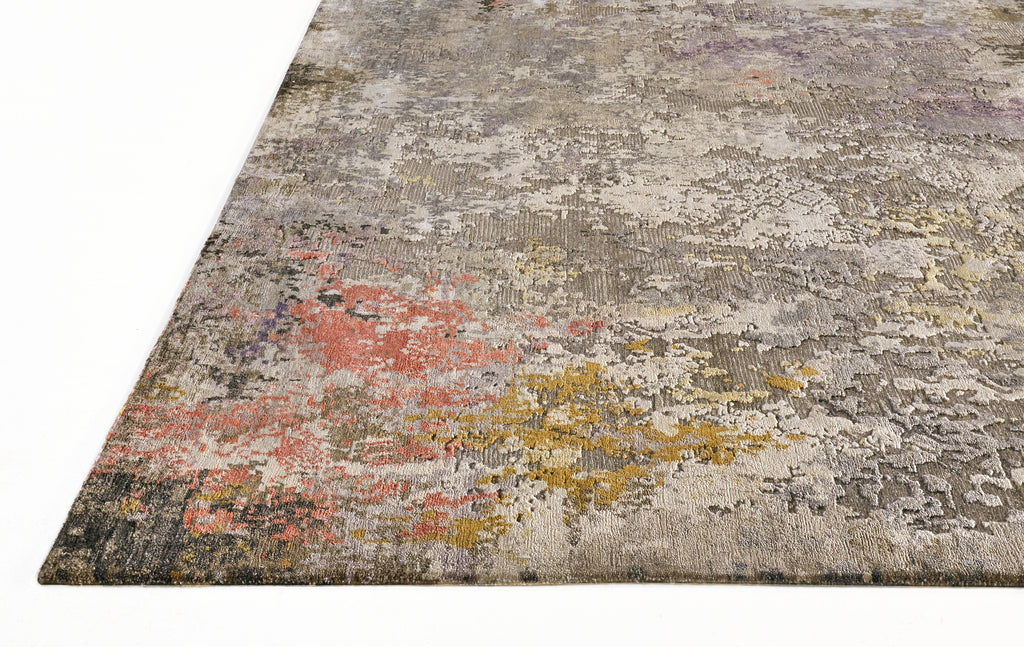 Gia Modern Distressed Taupe Ivory Gold Area Rug (5'6" x 8'6")