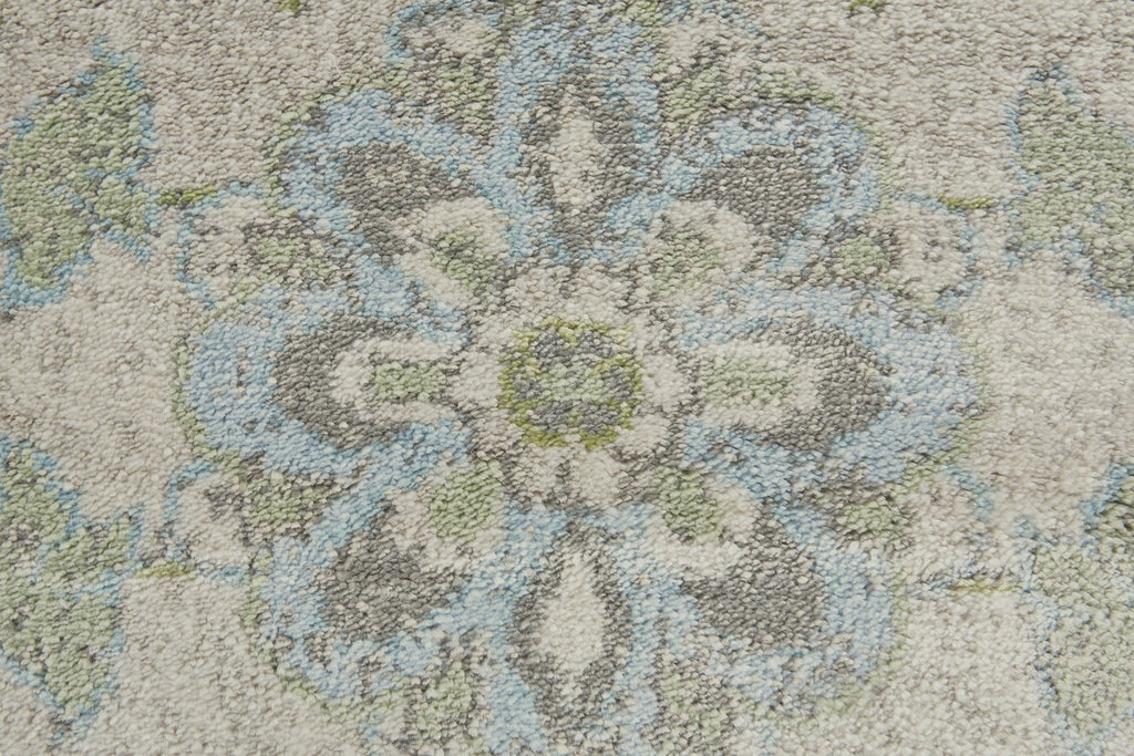 Katari Transitional Geometric Blue Green Taupe Area Rug