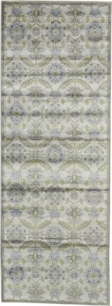 Katari Transitional Geometric Blue Green Taupe Area Rug