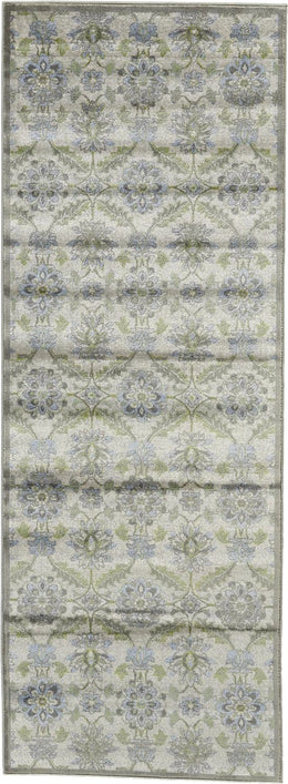 Katari Transitional Geometric Blue Green Taupe Area Rug