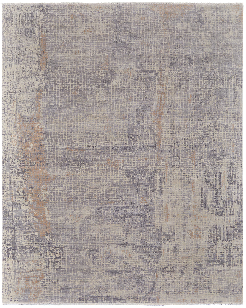 Marinn Modern Watercolor Ivory Gray Tan Area Rug (2' x 3')