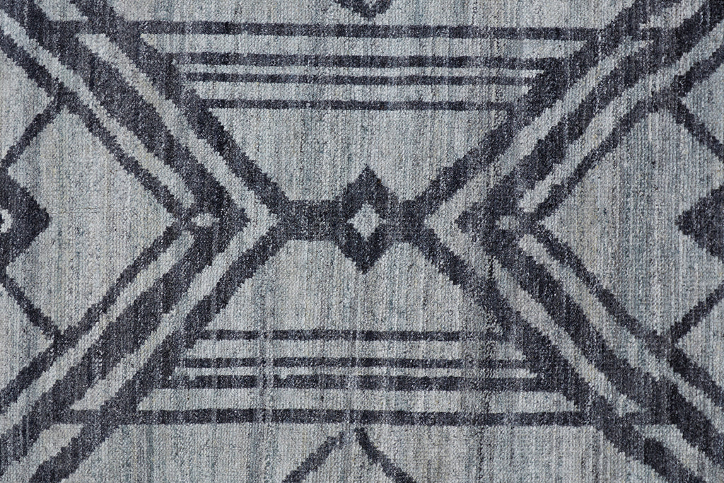 Vivien Modern Geometric Gray Blue Area Rug (8' x 10')