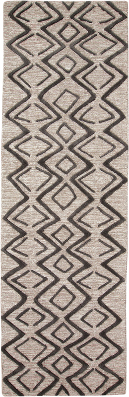 Enzo Transitional Geometric Black Gray Taupe Area Rug (5' x 8')