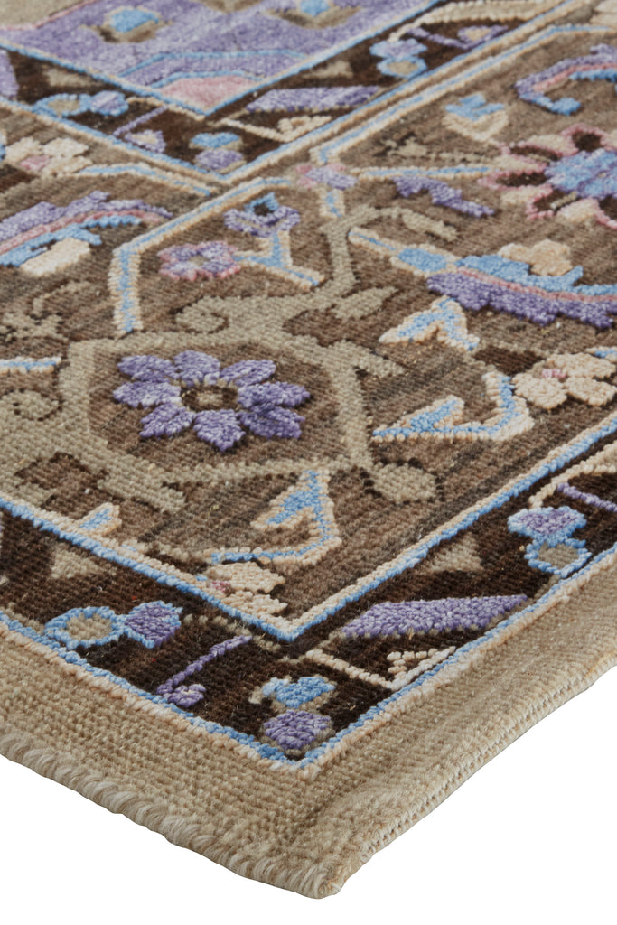 Lanister Traditional Oriental Purple Tan Taupe Area Rug (2' x 3')