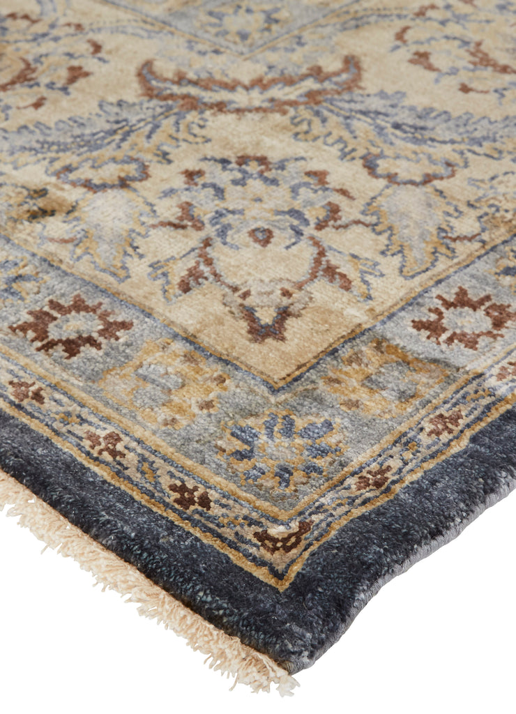 Ouray Traditional Oriental Blue Tan Taupe Area Rug (7'9" x 9'9")